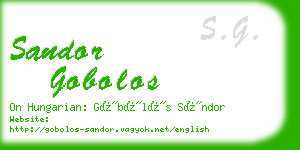 sandor gobolos business card